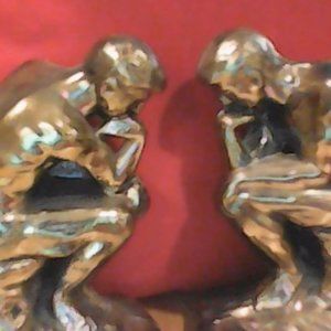 Vintage Thinking Man Book Ends for Readers